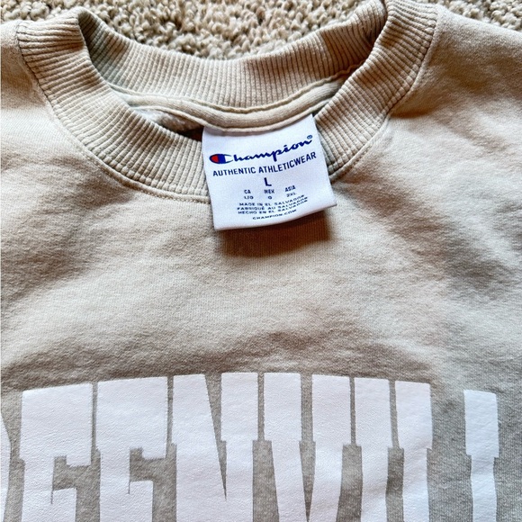 Greenville South Carolina Cream Crew Neck Sweater GVL Soft Champion Size Large - Picture 9 of 9